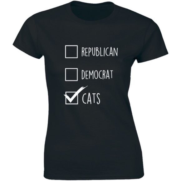 Half It Tops - Republican Democrat Cats Political Pet Tee T-shirt Half It Tops - Republican Democrat Cats Political Pet Tee T-shirt